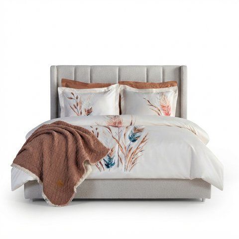 Постільна білизна з покривалом Dantela Satin 200 x 220 см Bohem Beyaz  41463 фото